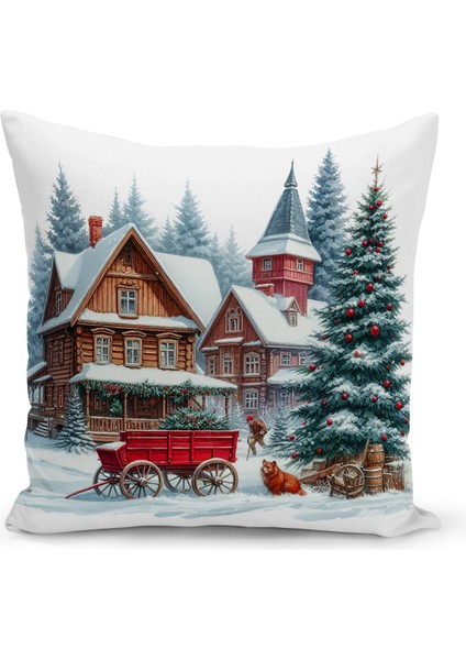 Yılbaşı Serisi Çift Tarafı Dijital Baskılı Kırlent Kılıfı (Christmas Noel Cushion Cover)