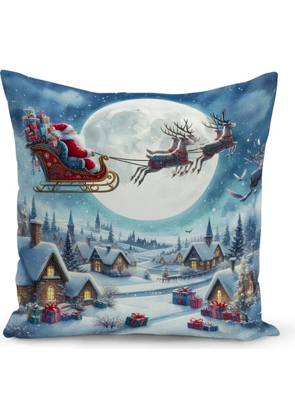 Yılbaşı Serisi Çift Tarafı Dijital Baskılı Kırlent Kılıfı (Christmas Noel Cushion Cover)