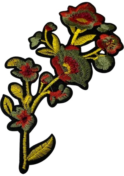 aplike ütü ıle yapışan büyük çiçek sarı arma 12x6 cm