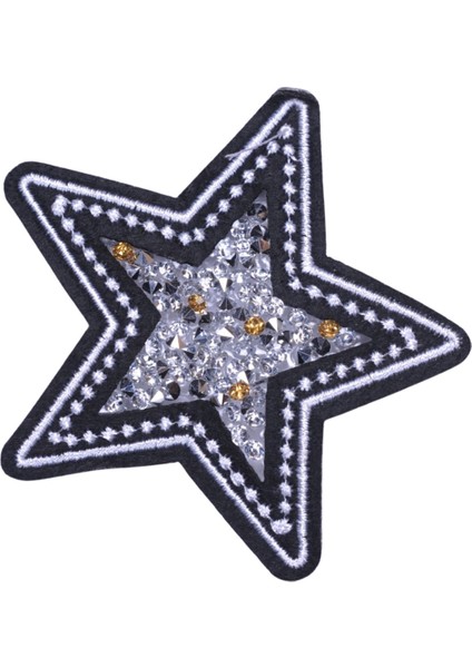 aplike ütü ıle yapışan taşlı yıldız arma 5 cm