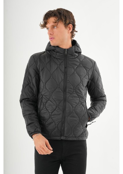 Erkek Reguler Fit Çok Hafif Kışlık Kapitone Mont