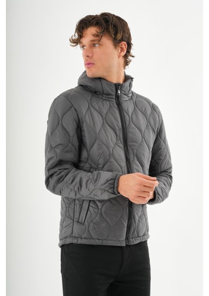 Erkek Reguler Fit Çok Hafif Kışlık Kapitone Mont
