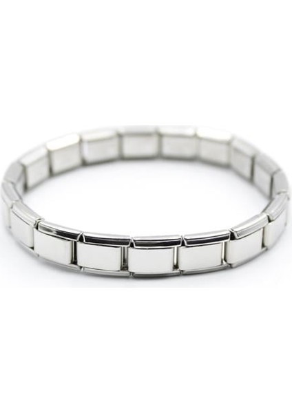 Lastikli Çelik Bileklik - Gümüş