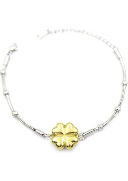 Yonca Zincir Bileklik - Altın
