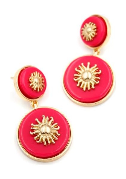 Güneş Küpe - Pembe