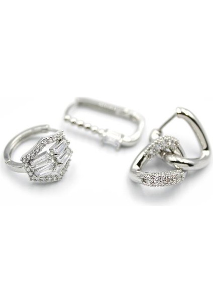 3'lü Halka Küpe - Gümüş fiyatları