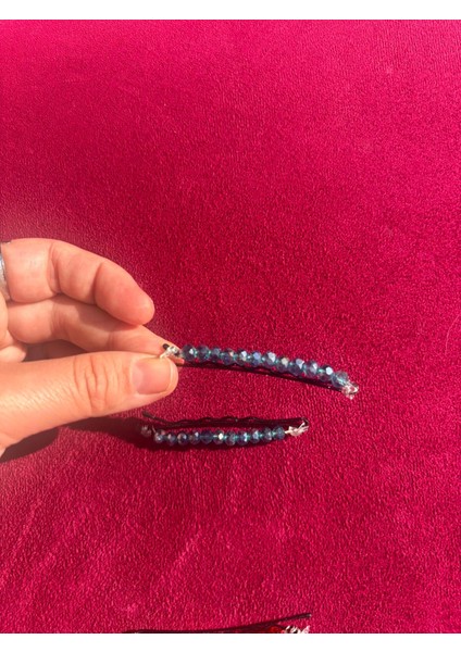 Çok Renkli Saç Tokası-Parlak Taşlı Tel Toka-Ince Toka