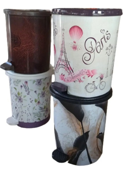 4 No 22LT Desenli Çöp Kovası ROYALEKS-MRD154