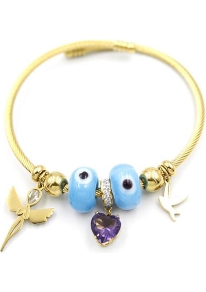 Melek Charm Bilezik - Altın