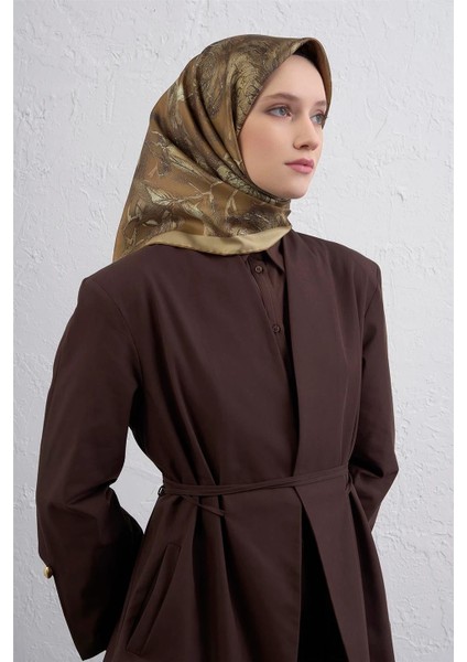 Çiçek Desenli Twill Ipek Eşarp -2025/2026 -9409D 06