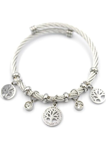 Hayat Ağacı Charm Bilezik - Gümüş