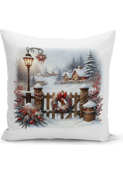 Yılbaşı Serisi Çift Tarafı Dijital Baskılı Kırlent Kılıfı (Christmas Noel Cushion Cover)