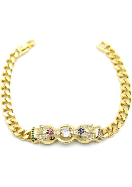 Zirkon Taşlı Leopar Bileklik - Altın fiyatları