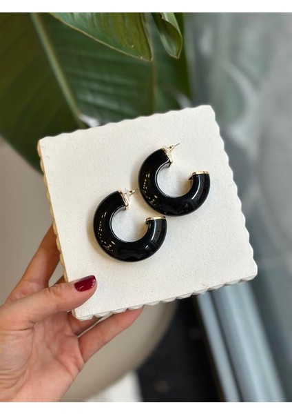 Halka Küpe - Siyah fiyatları