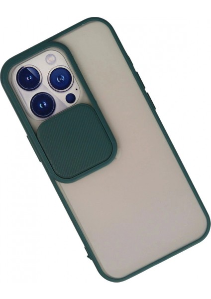 Ieg iPhone 13 Pro Kılıf Palm Buzlu Kamera Sürgülü Silikon - Yeşil modelleri