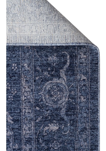 Harmoni 03 Navy Vintage Eskitme Desenli Yumuşak Dokulu Şık Mutfak Koridor Salon Halısı fiyatları