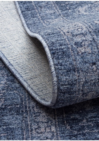 Harmoni 03 Navy Vintage Eskitme Desenli Yumuşak Dokulu Şık Mutfak Koridor Salon Halısı