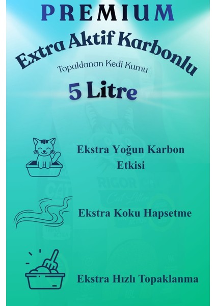 Extra Aktif Karbonlu Topaklanan Kedi Kumu 5 Lt fiyatları
