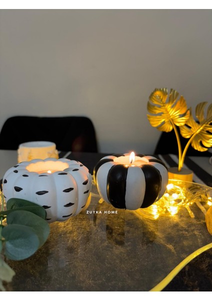 Balkabağı Dekoratif Obje 2 Li Hediyelik Biblo Süs Eşyası Mumluk fiyatları