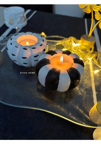 Balkabağı Dekoratif Obje 2 Li Hediyelik Biblo Süs Eşyası Mumluk modelleri