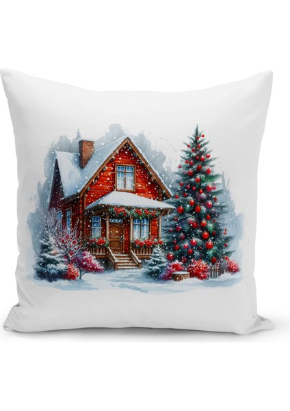 Yılbaşı Serisi Çift Tarafı Dijital Baskılı Kırlent Kılıfı (Christmas Noel Cushion Cover)