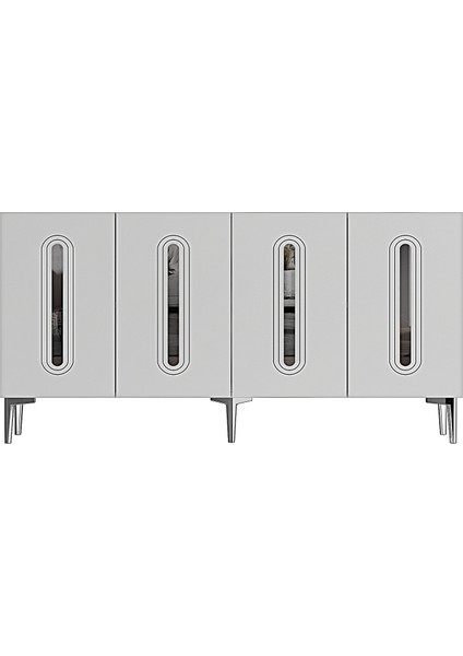 KA1206BS- Rany Konsol, Tv Sehpası, Çok Amaçlı Dolap 120CM Beyaz-Gümüş fırsatları