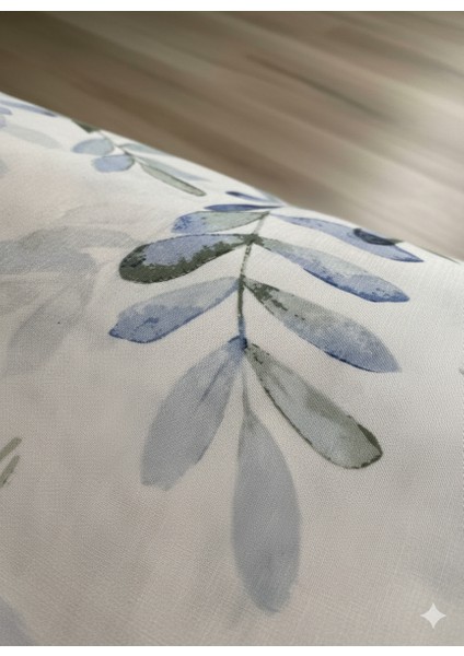 Akdeniz Esintisi Mavi Yeşil Yapraklı Lüks Nevresim Seti | %100 Pamuk fiyatları