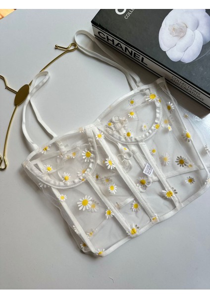 Papatya Işlemeli Korse Büstiyer fiyatları