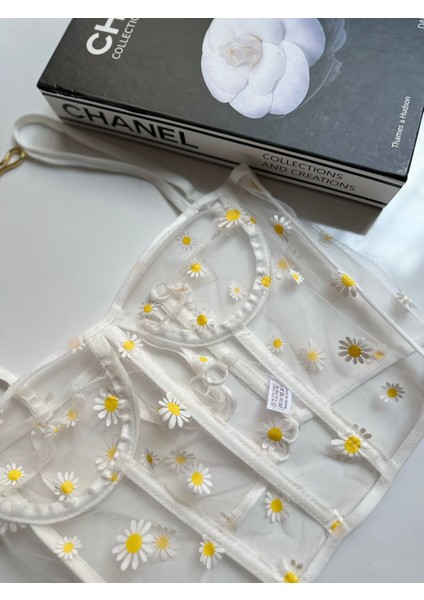 Papatya Işlemeli Korse Büstiyer fırsatları