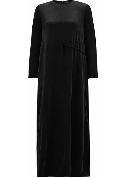 T26K-4012 Mıssdalıda Kolları Triko Bel Büzgülü Elbise