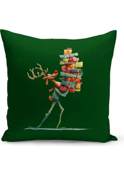 Yılbaşı Serisi Çift Tarafı Dijital Baskılı Kırlent Kılıfı (Christmas Noel Cushion Cover)