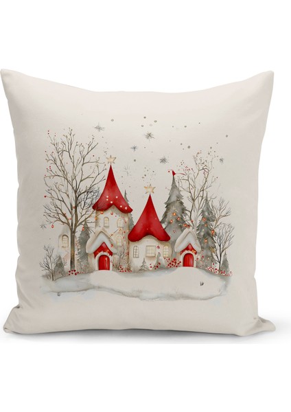 Yılbaşı Serisi Çift Tarafı Dijital Baskılı Kırlent Kılıfı (Christmas Noel Cushion Cover)