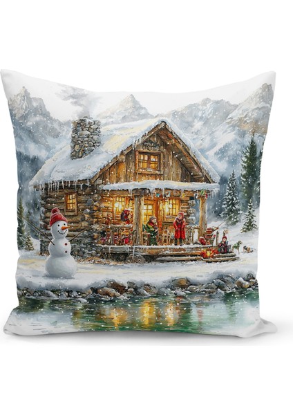 Yılbaşı Serisi Çift Tarafı Dijital Baskılı Kırlent Kılıfı (Christmas Noel Cushion Cover)