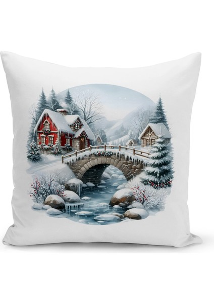 Yılbaşı Serisi Çift Tarafı Dijital Baskılı Kırlent Kılıfı (Christmas Noel Cushion Cover)