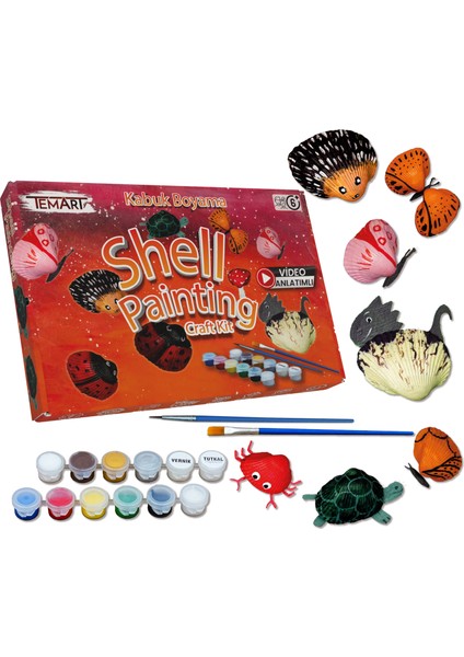 Deniz Kabuğu Boyama /Çocuk Sanat & Hobi Kutu Oyunu /Video-Görsel Destekli /Kamp Tema Sanatsal Aktivite Seti fiyatları