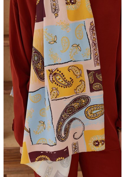 Ipeksi Şal Paisley Patchwork Desen - Modakaşmir modelleri