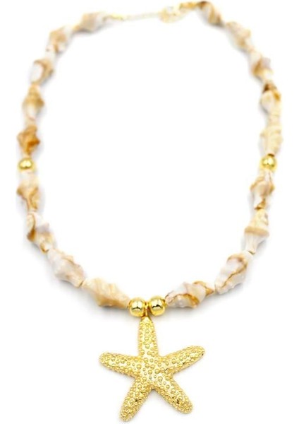 Deniz Kabuklu Yıldız Kolye - Altın