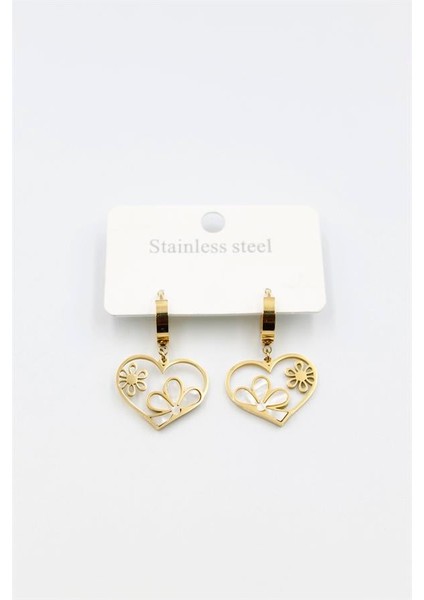 Sedef Çiçek Küpe - Altın