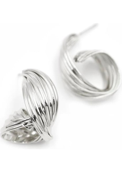 Metal Kıvrımlı Küpe - Gümüş fiyatları