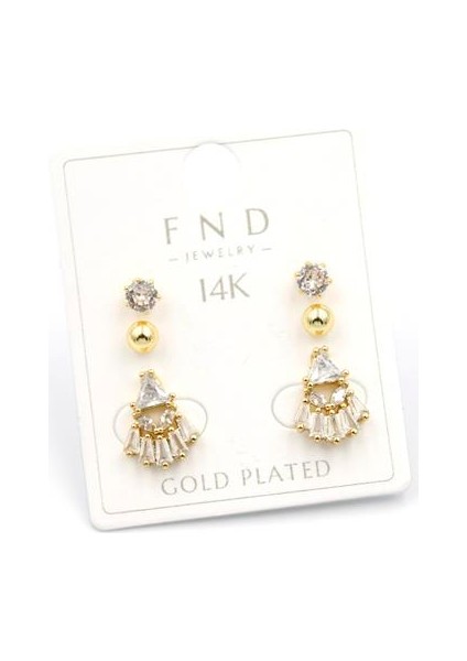 Çoklu Taşlı Küpe - Altın fiyatları