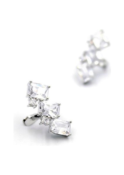 2'li Taşlı Kıkırdak Küpe - Gümüş fiyatları