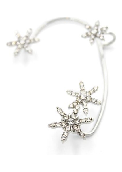 Çiçek Kıkırdak Küpe - Gümüş