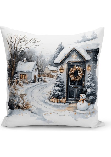 Yılbaşı Serisi Çift Tarafı Dijital Baskılı Kırlent Kılıfı (Christmas Noel Cushion Cover)