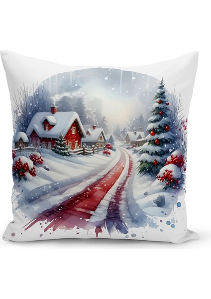 Yılbaşı Serisi Çift Tarafı Dijital Baskılı Kırlent Kılıfı (Christmas Noel Cushion Cover)