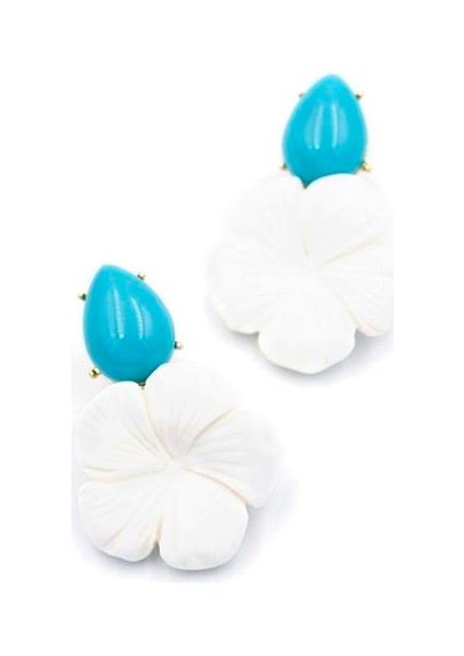 Çiçek Küpe - Beyaz