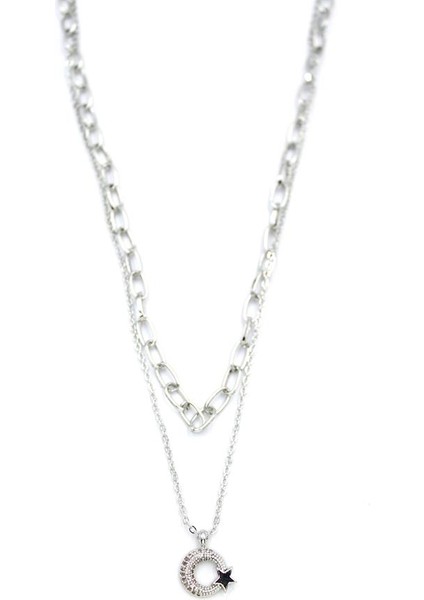 Çoklu Ay Yıldız Kolye - Gümüş fiyatları