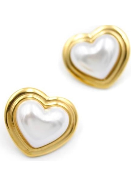 Inci Kalp Küpe - Altın