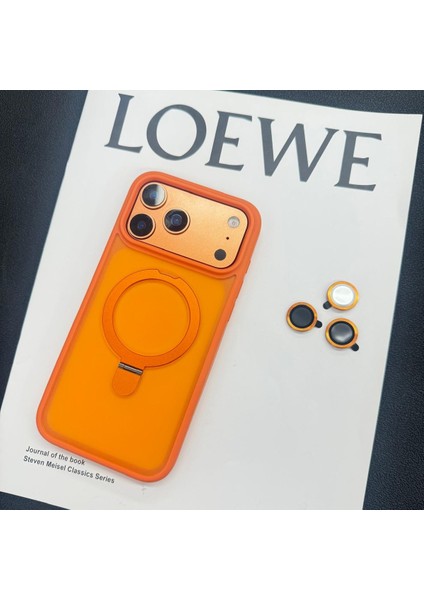 Iphone 17 Pro Max Uyumlu Halka Standlı Lens Koruma Hediyeli Magsafe Maksimum Koruma Kılıf - Turuncu fiyatları