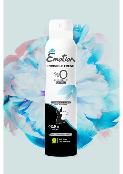 3 Adet Emotion Invisible Fresh Black & White Kadın Deodorant 150ML Vegan, Leke Bırakmaz fiyatları