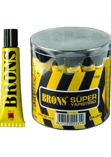 Brons Sıvı Yapıştırıcı Solventsiz Süper No:2 18 gr (24 Lü Paket)Br 413 fiyatları